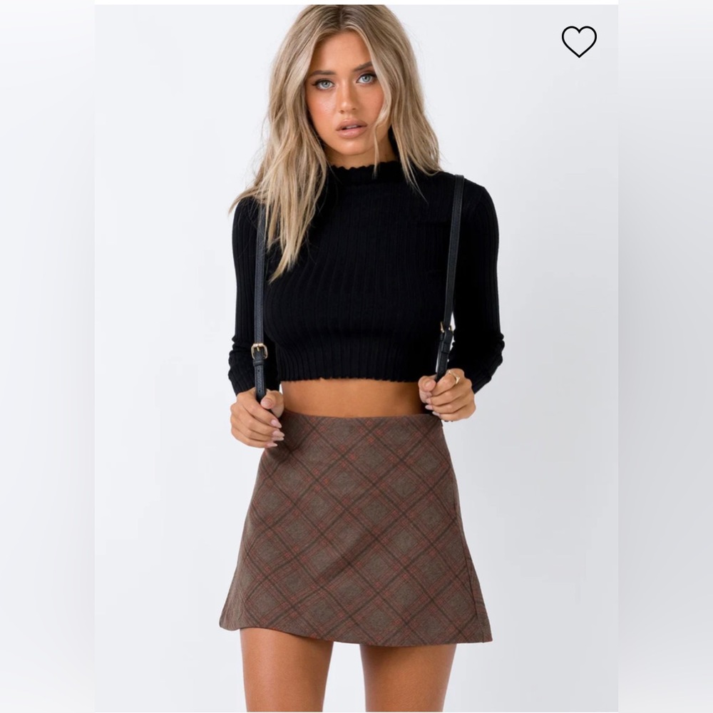 Princess Polly Fike Mini Skirt Brown